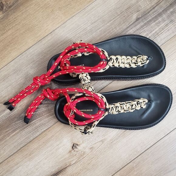Anthropologie Rope Thong Wrap Sandals Size EU 40 NIB - Picture 5 of 12